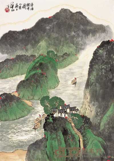 华拓 宁海轻舟图 镜心 60×42m